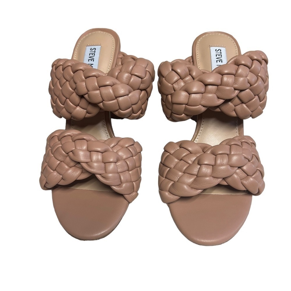 Steve Madden Tan Braided Twist Open Toe Sandals 7